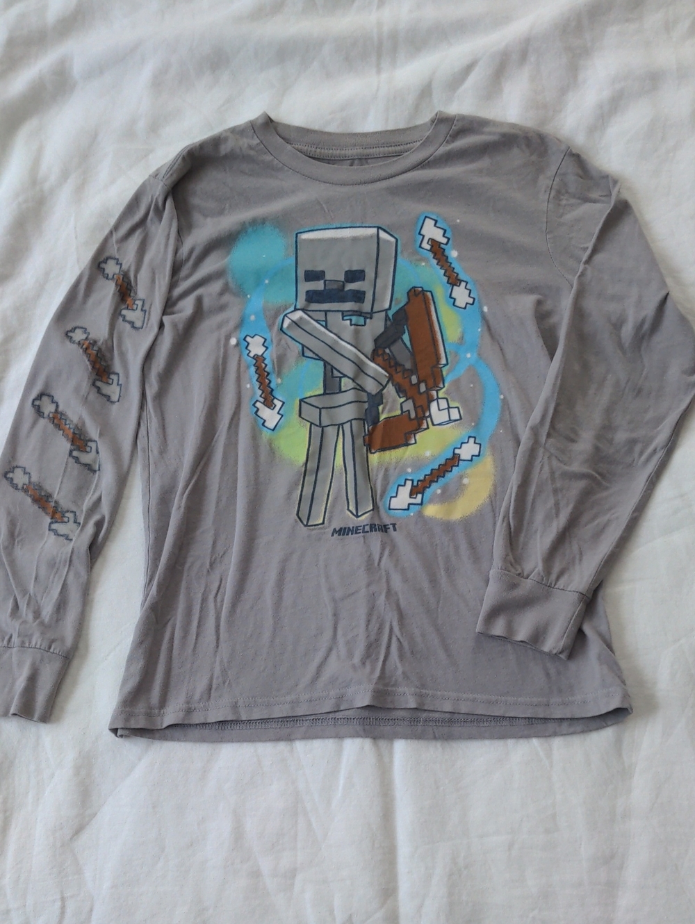 Minecraft Skeleton Archer Boys Long Sleeve T-shirt Size L